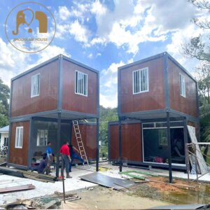 Black Frame Container House with Parking Space