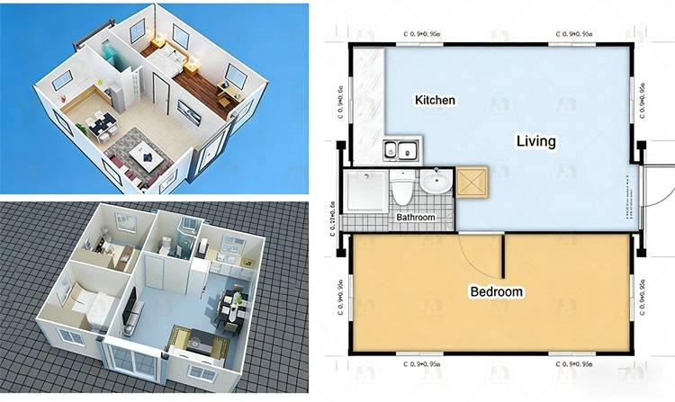 Folding Double-Wing Container Home Expandable Villa