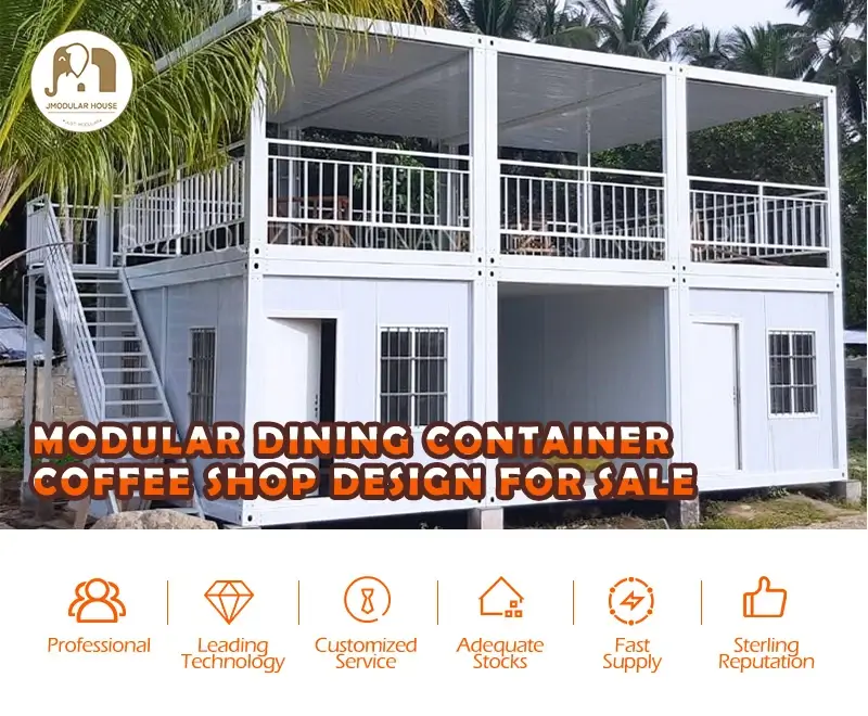 Modular Dining Container Coffee Shop Design For Sale